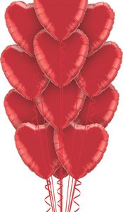 A-Dozen-Red-Hearts Balloon Bouquet
