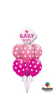 Baby Girl Dots and Butterflies Balloon Bouquet