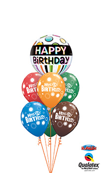 Birthday-Black-Band-Bubble Balloon Bouquet