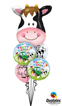 Contented Cow Birthday Balloon Bouquet