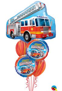 Fire Engine Birthday Balloon Bouquet