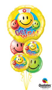Get Well Smiley Faces Balloon Bouquet