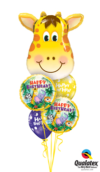 Jolly Giraffe Birthday Balloon Bouquet