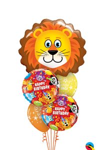 Lovable Lion Birthday Balloon Bouquet