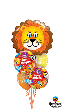 Lovable Lion Birthday Balloon Bouquet